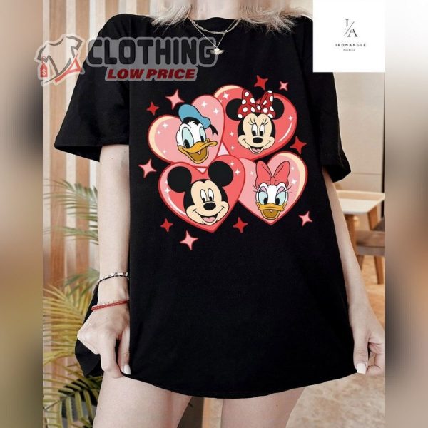 Mickey And Minnie Valentine Shirt, Donald And Daisy Valentine Shirt, Disney Valentines Day Tee, Disney Valentine’S Day Merch