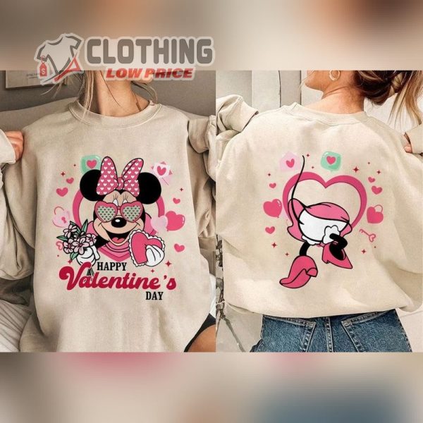 Mickey Mouse Happy Valentine’S Day Shirt, Flower Heart Valentine Gifts 2024, Disney Valentine’S Day 2024 Merch