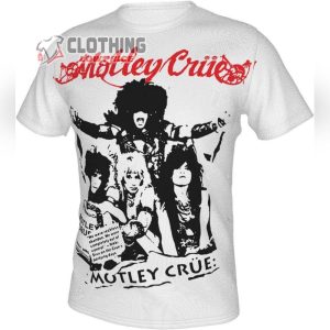 Motley Crue Tour T-Shirt, M�tley Cr�e Motley Crue Graphic Vintage 3D Printed Merch