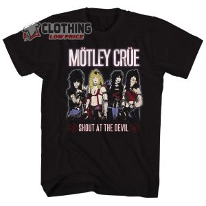 M�tley Cr�e Shout At The Devil Motley Crue Graphic T-Shirt, Graphic Motley Crue Members Tee Merch, Motley Crue World Tour Shirt