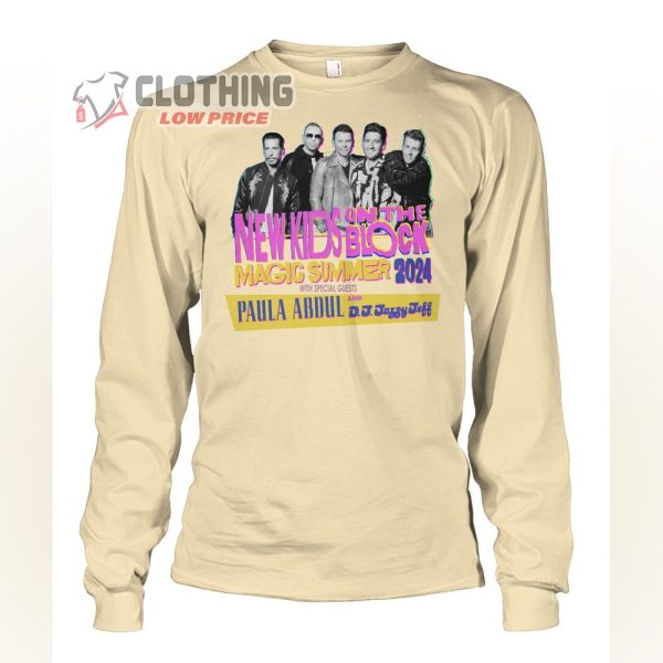 New Kids On The Block Magic Summer Tour 2024 With Special Guests Paula Abdul, DJ Jazzy Jeff Long Sleeve Shirt