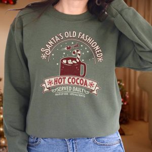 Old Fashioned Hot Cocoa Sweatshirt Merry Christmas Cozy Tee 1