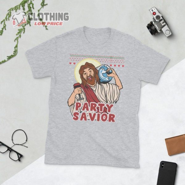Party Savior Jesus Christ Santa Beer Ugly Christmas Sweater