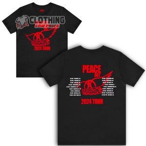 Peace Out Aerosmith Tour 2024 Shirt, Aerosmith Merch, Aerosmith Trending Tee, Aerosmith Fan Gift