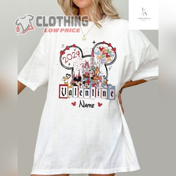 Personalized Mickey And Friends Valentine 2024 Shirt, Disneyland Valentine’S Day Shirt, Family Valentine 2024 Shirt