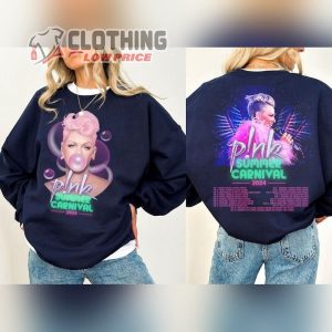 Pink Summer Carnival 2024 Shirt, Pink Singer Tour Hoodie, Music Festival Shirt, Pink Carnival 2024 Tour Merch