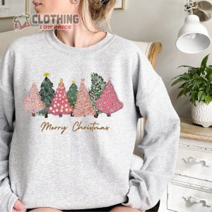 Pink Tree Christmas Holiday Sweaters For Women