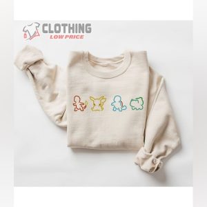 Pokemon Silhouette Sweatshirt, Pokemon Lover Shirt, Pikachu, Charmander, Squirtle, Cartoon 90S Tee, Pokemon Fan Gift
