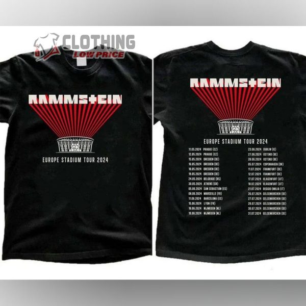 Rammstein Tour 2024 T-Shirt, Rammstein Memorabilia Merch, Stage On Fire, Rammstein Trending Tee, Rammstein Fan Gift