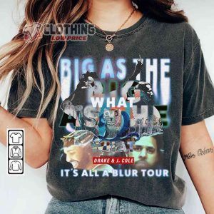 Rapper Drake It’s All Blur Tour Unisex Sweatshirt, Drake J Cole Big As The What Tour 2024 Shirt, Drake Retro Rap Hoodie