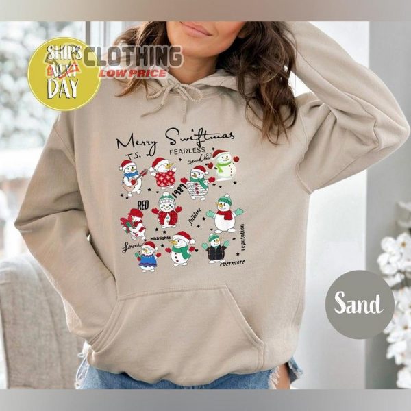 Retro Merry Swiftmas Sweatshirt, Christmas Snowman Shirt, Merry And Bright, Matching Christmas, Christmas Gifts, Happy New Year Gift