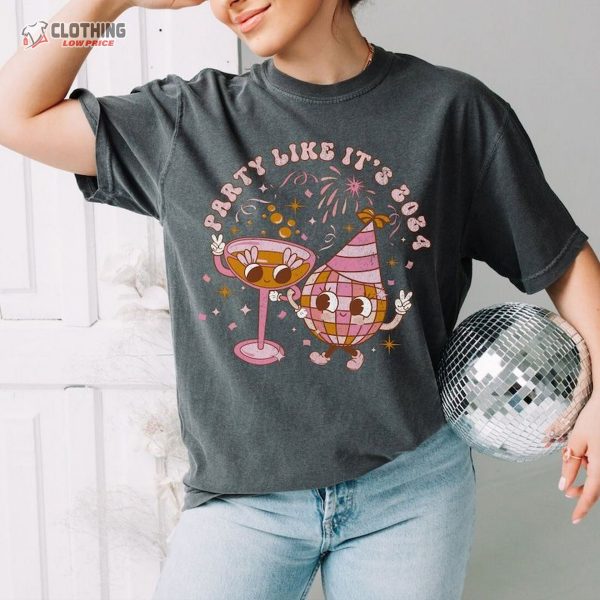 Retro New Year T-Shirt, Party Like It’S 2024 Tee