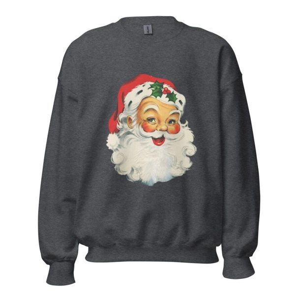 Retro Vintage Santa Sweatshirt, Old Fashioned Christmas Santa