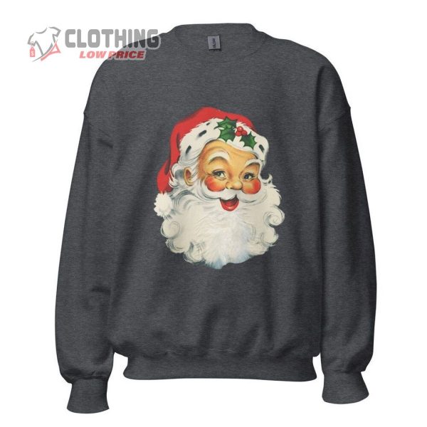 Retro Vintage Santa Sweatshirt, Old Fashioned Christmas Santa