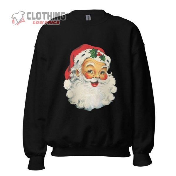 Retro Vintage Santa Sweatshirt, Old Fashioned Christmas Santa