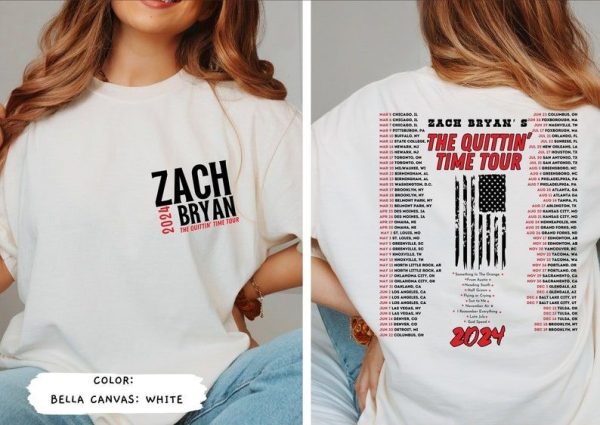 Retro Zach Bryan North America Tour T- Shirt, The Quittin Time 2024 Tour Sweatshirt, Christmas Gift