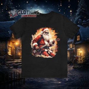 Santa Claus Electric Guitar Christmas Shirt, Santa Playing Guitar Christmas Tee, Guitar Lover Christmas Shirt, Christmas Gift