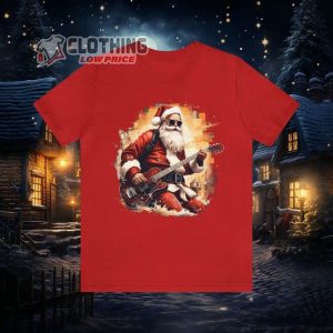 Santa Claus Electric Guitar Christmas Shirt, Santa Playing Guitar Christmas Tee, Guitar Lover Christmas Shirt, Christmas Gift