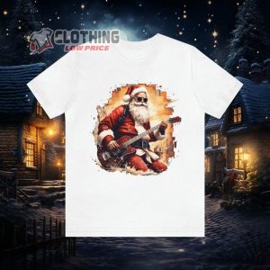 Santa Claus Electric Guitar Christmas Shirt Santa3