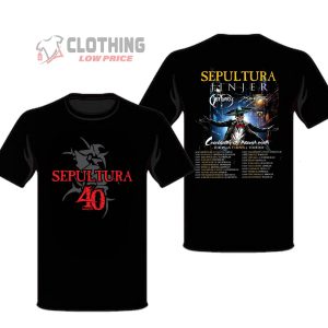 Sepultura 40 Years Celebrating The Through Death Tour 2024 Logo T-Shirt, Sepultura Jinjer European Farewell Tour 2024 Dates And Ticketmaster T-Shirt