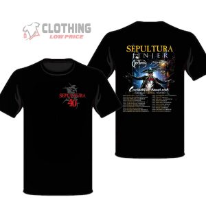 Sepultura Farewell Tour 2024 Merch, Sepultura European Tour 2024 Dates Shirt, Sepultura Jinjer 2024 Shirt, Sepultura 40 Year Anniversary Logo T-Shirt, Hoodie And Sweater