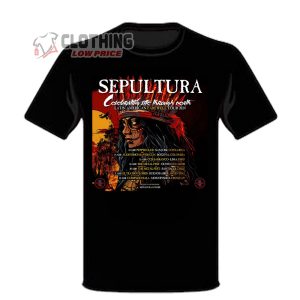 Sepultura Latin American Farewell Tour 2024 T-Shirt, Sepultura Latin American Tour 2024 Dates Merch, Sepultura 40 Years Celebrating The Through Death Tour 2024 T-Shirt, Hoodie And Sweater