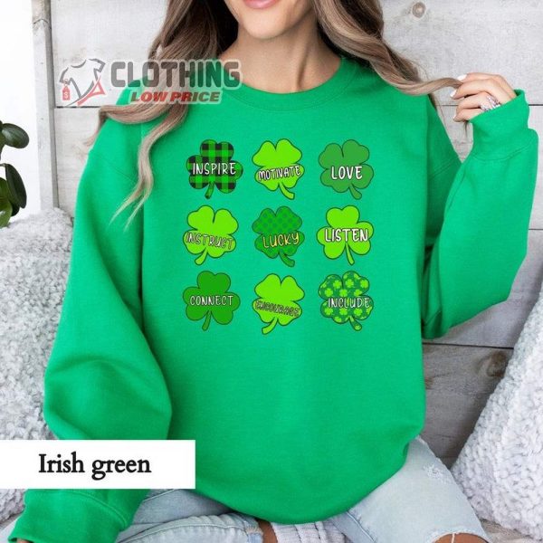 Shamrock St Patrick’s Day Sweatshirt, St Patricks Day Women Shirt, Lucky Clover Sweater, Lucky Patricks Crewneck, Lucky Charm Tee Gift