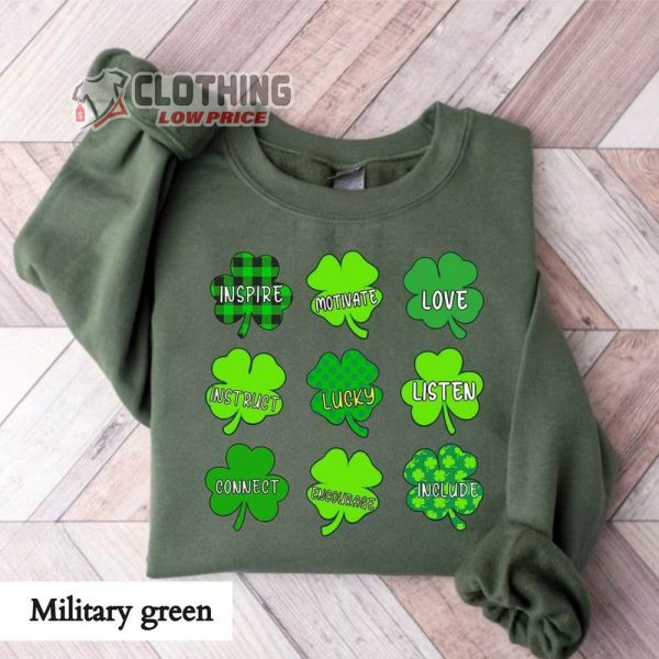 Shamrock St Patrick’s Day Sweatshirt, St Patricks Day Women Shirt, Lucky Clover Sweater, Lucky Patricks Crewneck, Lucky Charm Tee Gift