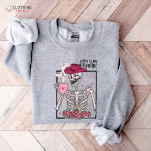 Skeleton Coffee Valentines Sweatshirt Retro ValentineS Day Sweatshirt Retro ValentineS Skeleton Shirt 2