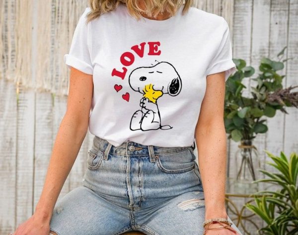Snoopy Christmas Valentine Lots Of Love Short Sleeve T- Shirt, Snoopy Valentine Merch, Snoopy Love Shirt