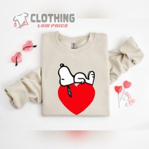 Snoopy Valentine Shirt, Cute Valentine Sweatshirt, Snoopy Valentine’S Day Love Hearts Shirt, Valentine 2024 Shirt