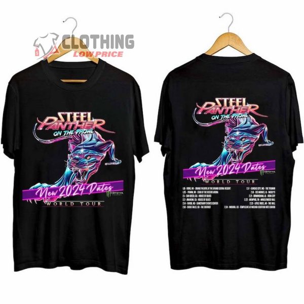 Steel Panther On The Prowl World Tour 2024 Merch, Steel Panther Album Shirt, Steel Panther New 2024 Dates T-Shirt