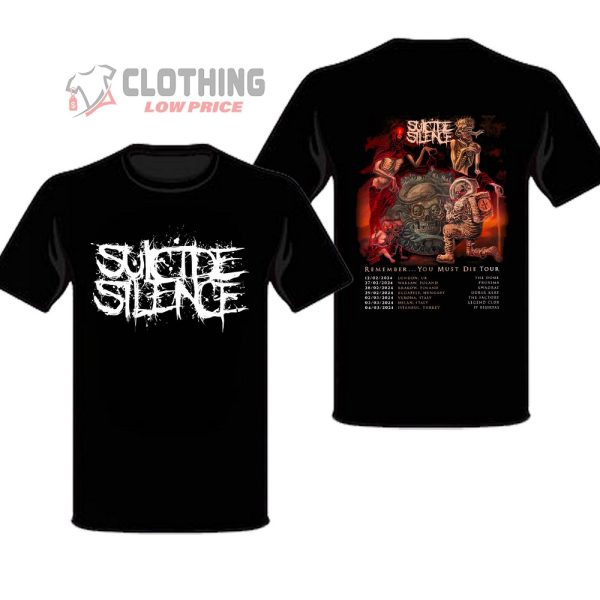 Suicide Silence Classic And Tour Dates 2024 T-Shirt, Suicide Silence Tour Dates Shirt, Suicide Silence Tour Remember You Must Die Tour 2024 T-Shirt