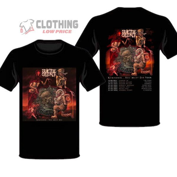 Suicide Silence Tour 2024 Shirt, Suicide Silence Poster And Tour Dates Tour 2024 T-Shirt