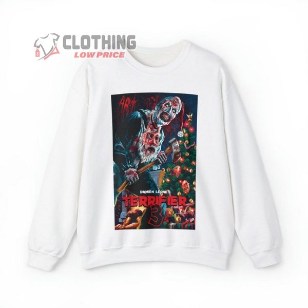 Terrifier 3 Holiday Movie Sweatshirt, Art The Clown Xmas Sweatshirt, Horror Christmas T-Shirt, Christmas Gift