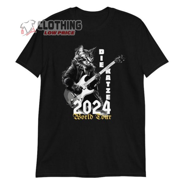 The Cat Die Katze Shirt, 2024 World Tour Guitar Cat Rocks On T-Shirt