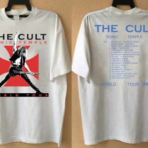 The Cult Sonic Temple World Tour 1989 Unisex T-Shirt, The Cult Hard Rock Tour TShirt, The Cult Sonic Temple Tour Shirt, The Cult Songs Music Tee Merch1