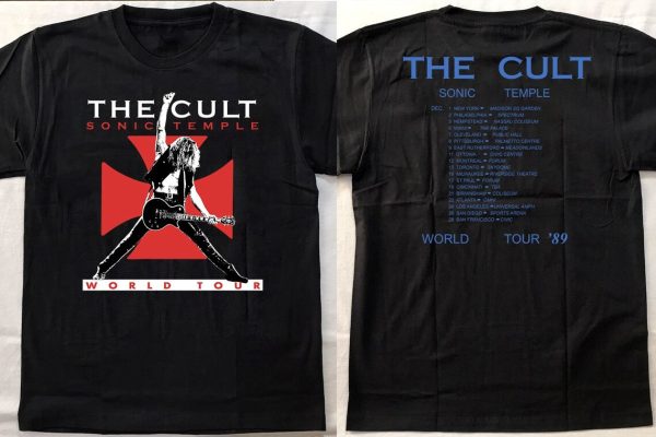 The Cult Sonic Temple World Tour 1989 Unisex T-Shirt, The Cult Hard Rock Tour TShirt, The Cult Sonic Temple Tour Shirt, The Cult Songs Music Tee Merch1