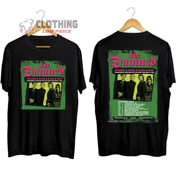 The Damned UK Tour December 2024 Merch, The Damned Tour Dates Shirt, The Damned Tour 2024 Lineup T-Shirt