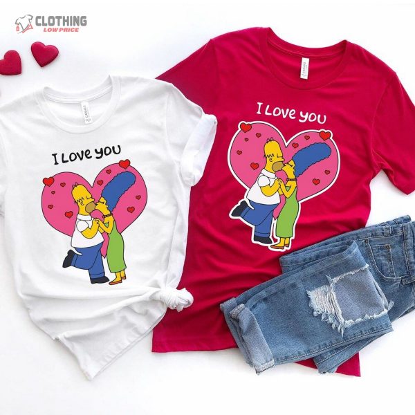 The Simpsons I Love You Shirts, Matching Couple Love Shirts, Simpson Valentine’S Day T Shirt, Simpsons Trend Valentine Tee