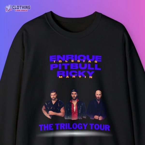 Trilogy Tour Sweatshirt Enrique Iglesias Ricky Martin Pitbull Concert Crewneck Tshirt