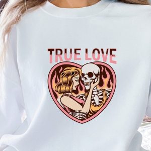 True Love Halloween Shirt Skeleton Kissing Shirt Skeleton Love Shirt Skeleton Valentine Tee Fun 3