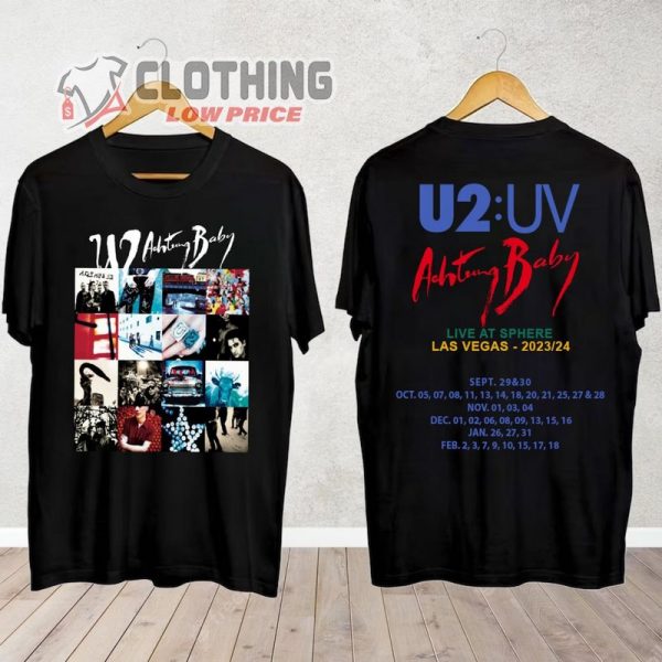Updated 2024 U2 Rock Band Achtung Baby Album Tour 2023- 2024 T- Shirt, U2 Rock Band Tour Dates Sweatshirt, U2 Concert Merch