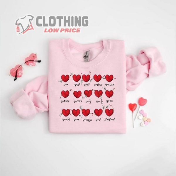Valentine’S Day Math Teacher Sweatshirt, Funny Heart Teacher Shirt, Valentine Math Lover Shirt, Math Teacher Gift, Teacher Valentine’S Merch