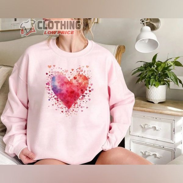 ValentineS Day Tee, Beautiful Watercolor Heart Shirt, Valentine Shirt, Valentine Heart Shirt, Valentines Day Merch, Valentine Heart Gift