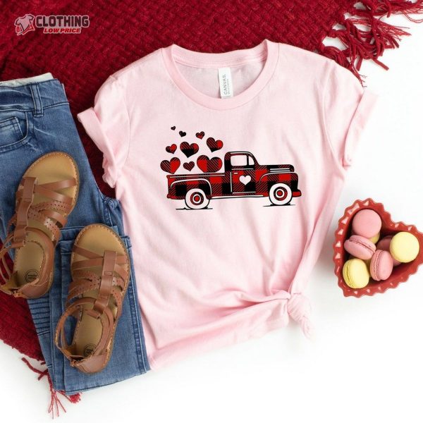 Valentines Buffalo Plaid Truck Shirt,Valentines Day Shirts For Woman