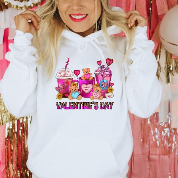 Valentines Day Coffee Cups Shirt, Valentines Day Shirts For Woman, Latte Valentine Shirt