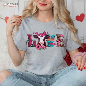 Valentines Day Cow Love Day Shirts For Women Cute Valentine Shirt Family Squad Christmas Mardi Gras Cat Dog 3