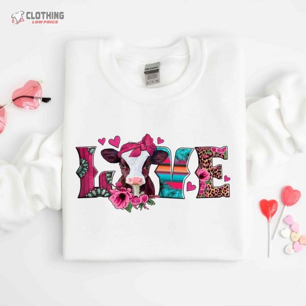 Valentines Day Cow Love Day Shirts For Women, Cute Valentine Shirt, Family Squad Christmas Mardi Gras Cat Dog