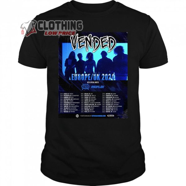 Vended UK And Europe Tour 2024 Merch, Vended Tour 2024 Tickets Shirt, Vended Band Tee, Vended Concert 2024 T-Shirt